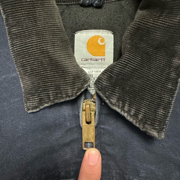 Carhartt Workwear 90s Vtg Union USA Made Navy Detroit Jacket - Picture 4 of 7